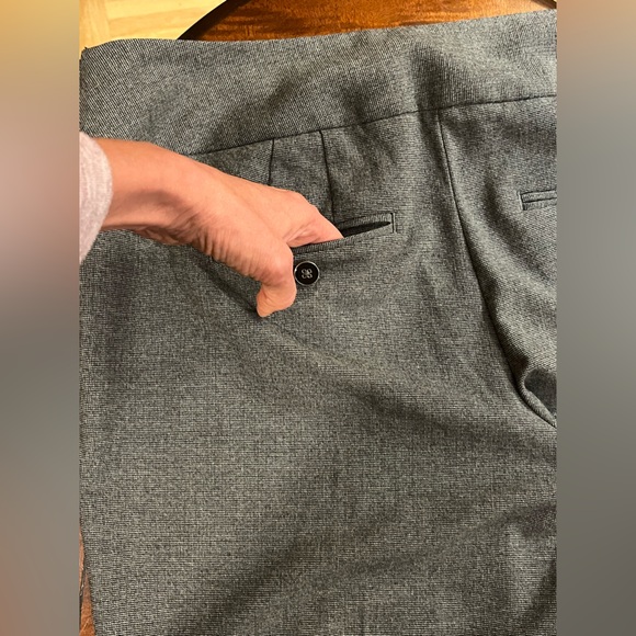 White House Black Market trouser pants. Wide leg, high rise, 2 pockets. Grey. 10 - Picture 8 of 14